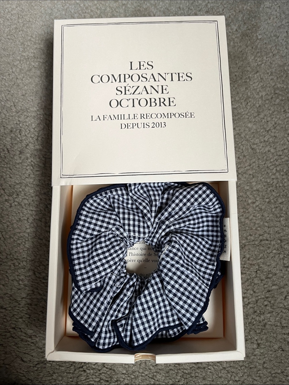 NWT Sezane Gingham Scrunchi